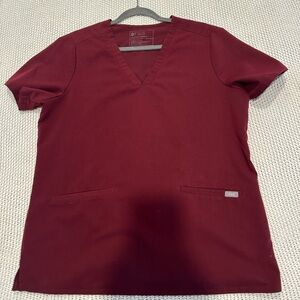 Figs Women's Burgundy Scrub Top